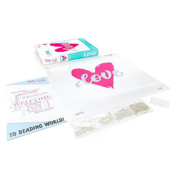 Bead Embroidery DIY Kit Miniart Crafts 33019-1 LOVE Handmade Home Wall Decor - Picture 5 of 7